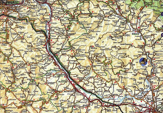 The location between Firenze and Arezzo